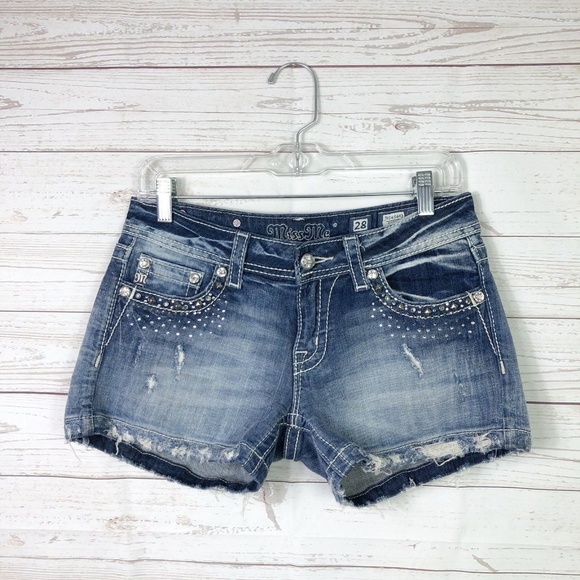 Miss Me Pants - ❌SOLD❌ [Miss Me] Embellished Denim Cutoff Shorts